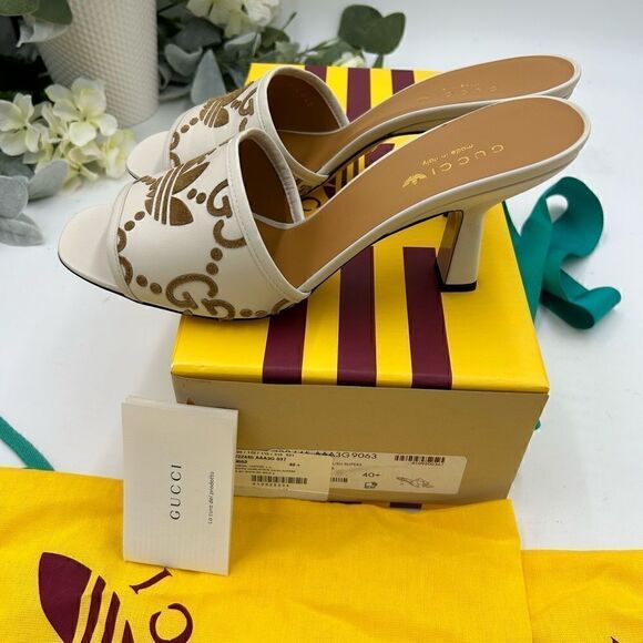 Women’s Gucci X Adidas, slide sandals, size 40.5 made in Italy - Picture 4 of 9